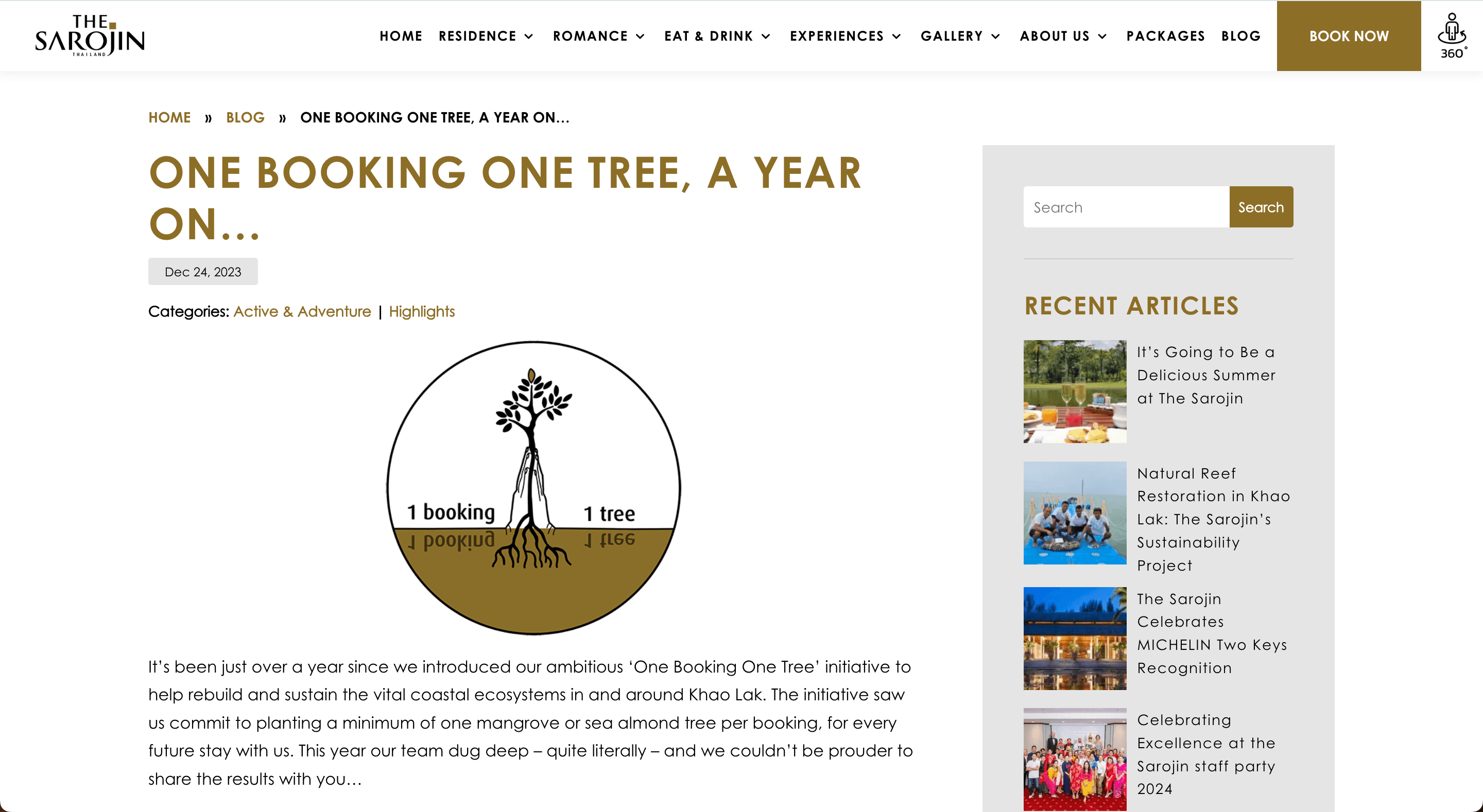 One Booking One Tree